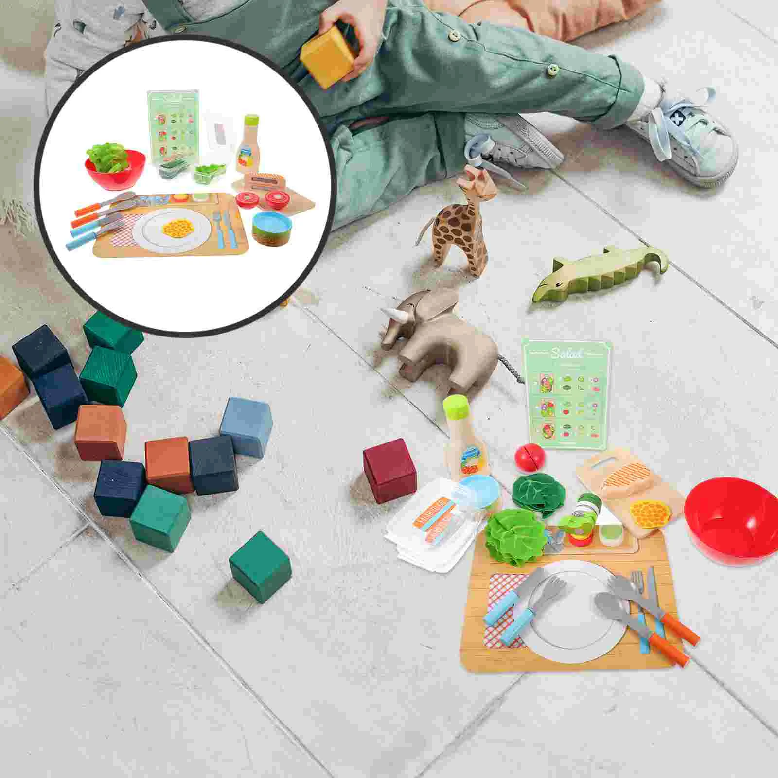 

Kitchen Puzzle Toys Pretend Cutting Model Educational Playthings Simulated Food Wooden Kids Cognitive