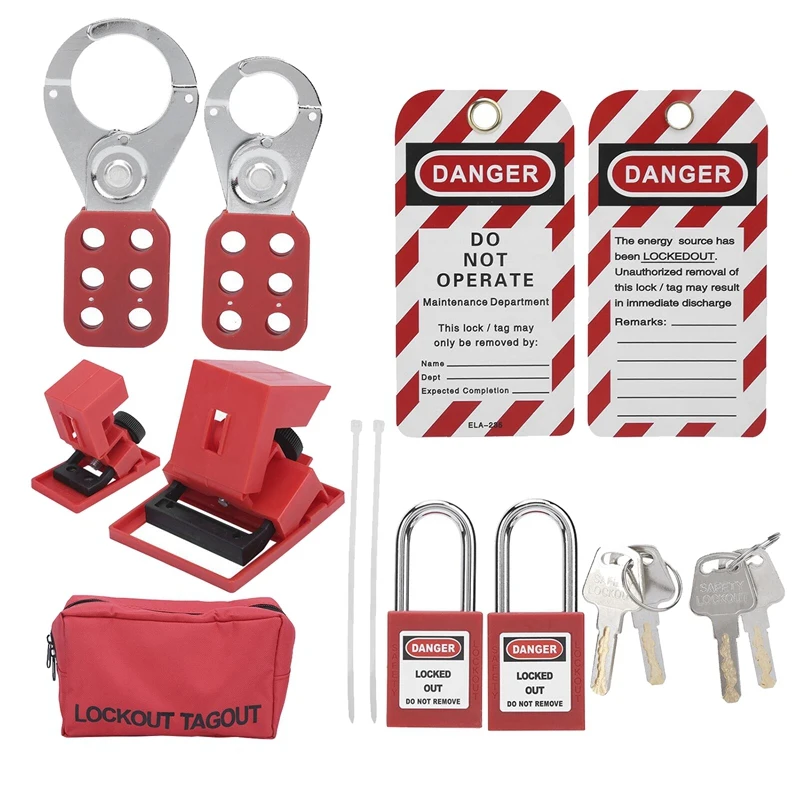 

9 PCS Lockout Tagout Locks Tags Set Keyed Different Safety Padlocks Lockout Station Lock Out Tag Out Kit