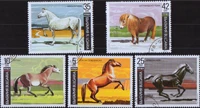 5pcsset tajikistan post stamps 1990 bulgaria horse used post marked postage stamps for collecting
