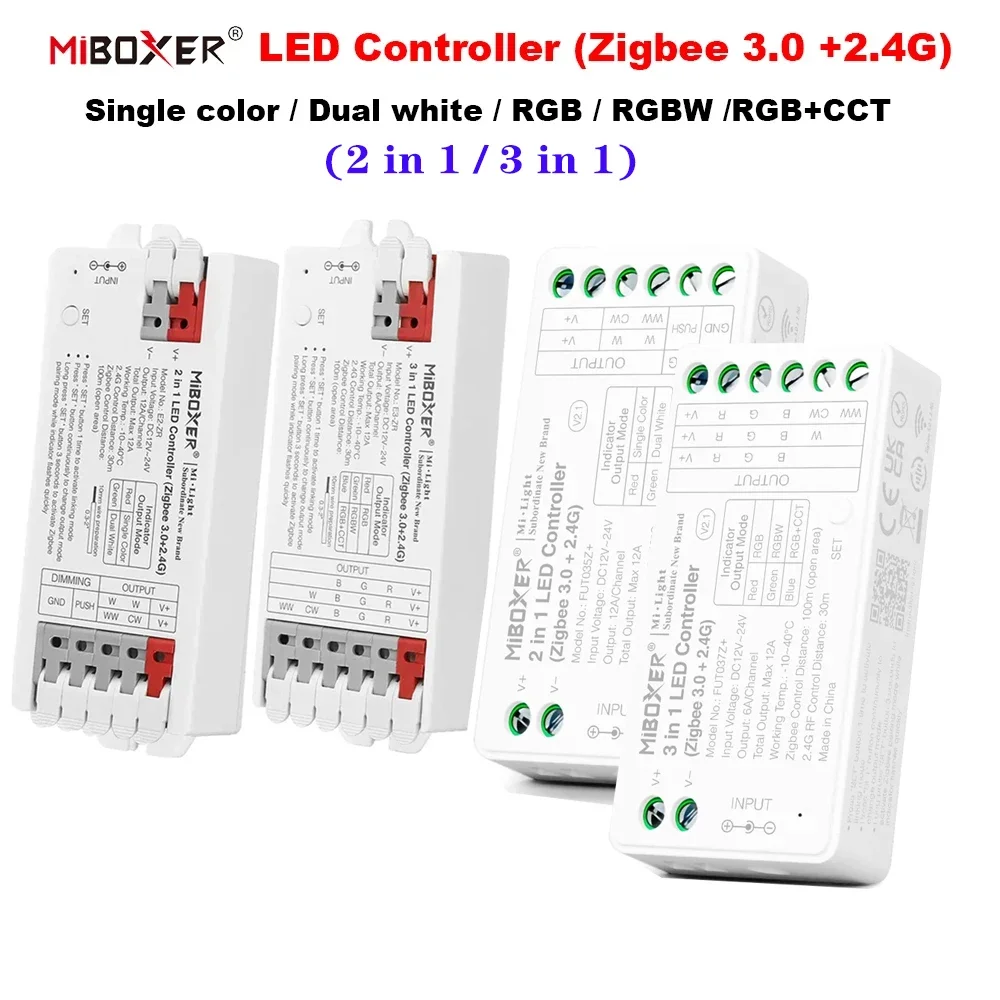 Светодиодный контроллер Miboxer Zigbee 3.0+2.4G для одного цвета/двухцветного белого