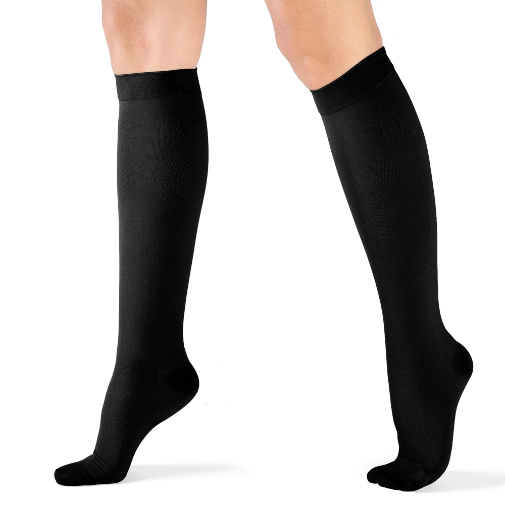 40-50 mmHg Compression Socks For Women Knee High Close Toe,Support,Increase Blood Circulation, Relieve Foot Pain, Swelling.DVT