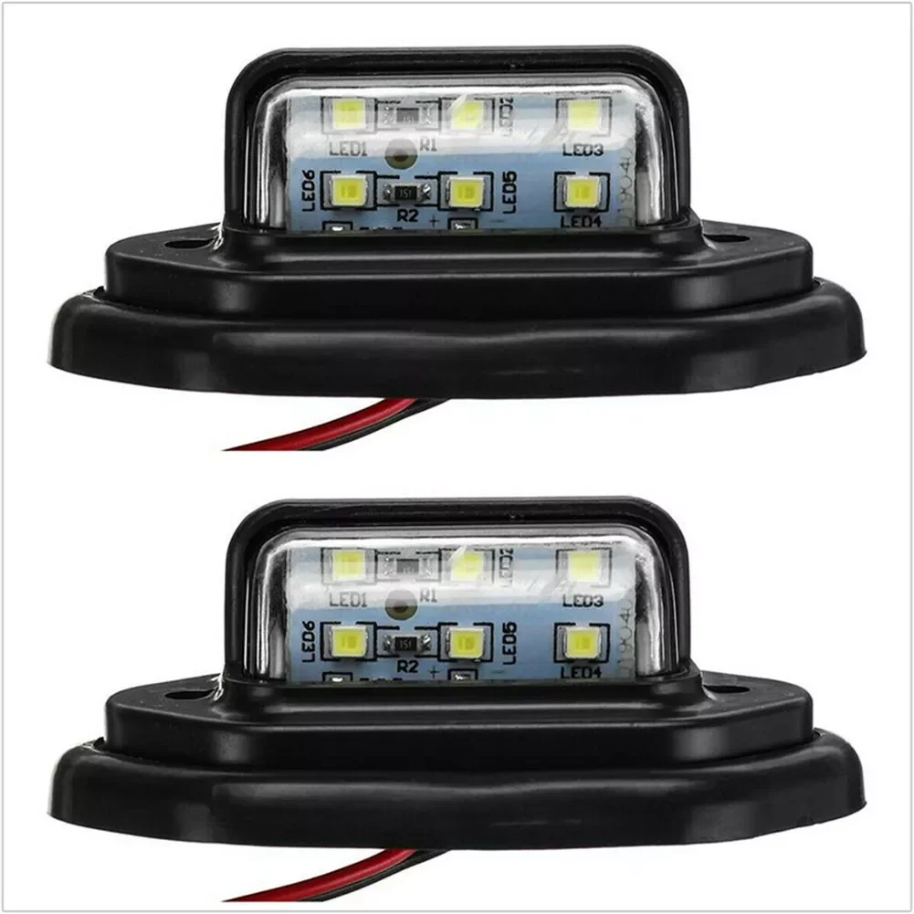 

Tail Lamp License Plate Lights 12-24V 2pcs Accessories Parts Replacement