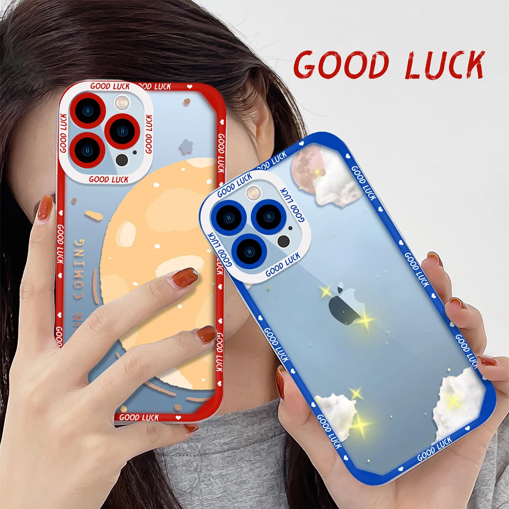 

Cute Colorful clouds Case For iPhone 13 12 11 Pro Max X XR XS Max 7 8 Plus SE2022 Shockproof Soft TPU Shell Fundas Back Cover