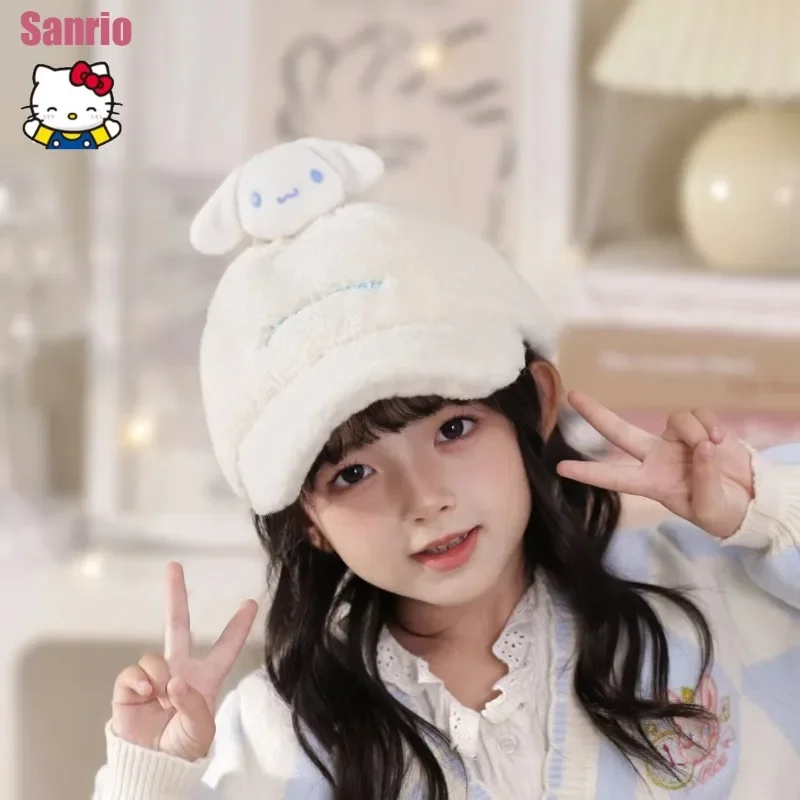 

Sanrio My Melody Kuromi Cinnamoroll Pachacco Kawaii Cartoon Children's Hat Winter Warmth New Cute Sunscreen Doll Baseball Hat
