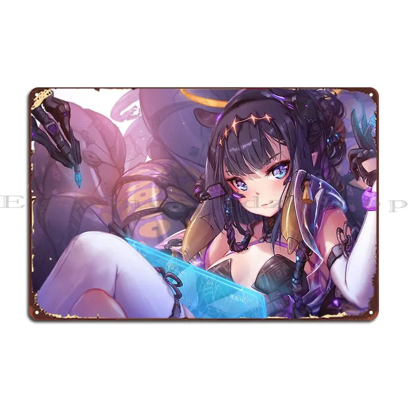 Cyber Ninomae Ina Nis Hololive En Металлическая вывеска Кино Клуб Печать Гараж Оловянная Плакат