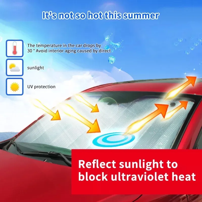 

2022 Front Windshield Sun shade, Black Jumbo 5 Layers Reflective Accordion Folding Auto Sunshade for Car Truck SUV, 55 x 27.6 in