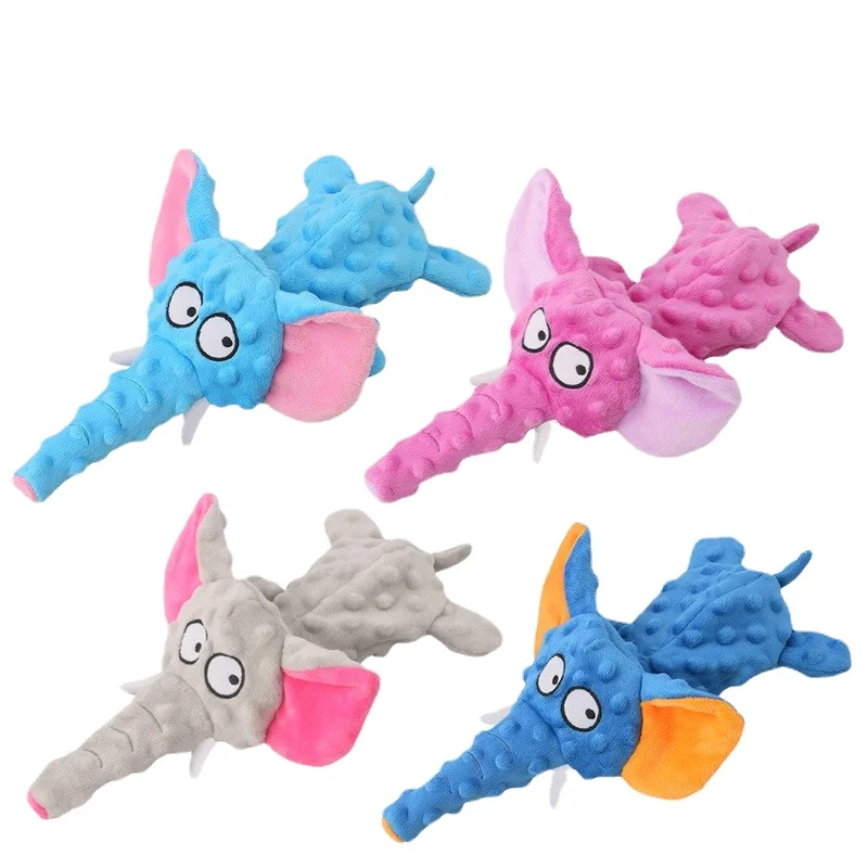 

Cute Plush Toys Squeak Pet Elephant Plush Shell Durable Toy Dog Chew Squeaky Interactive Dog Toy Funny Pet Supplies No Filling