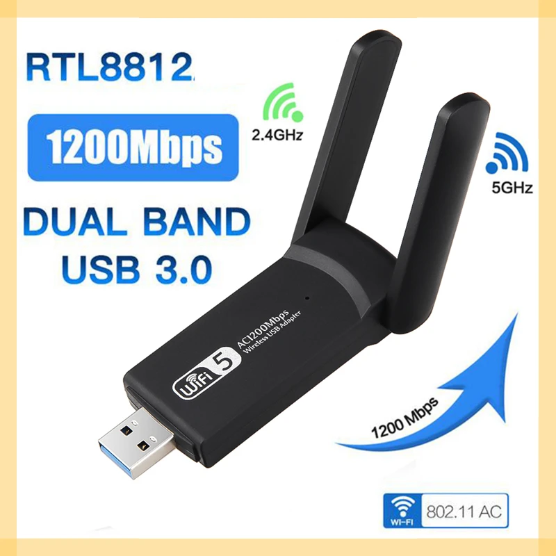 

5G 1200Mbps Usb Wireless Network Card Dongle Antenna AP Wifi Adapter Dual Band Wi-Fi Usb 3.0 Lan Ethernet 1200M