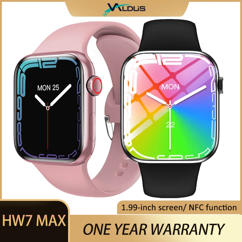 

New 1.99 Inch Full Screen HW7 Max Smart Watch Men Women 45mm NFC Smartwatch Series 7 for Xiaomi Huawei IOS Phone PK W27 Pro