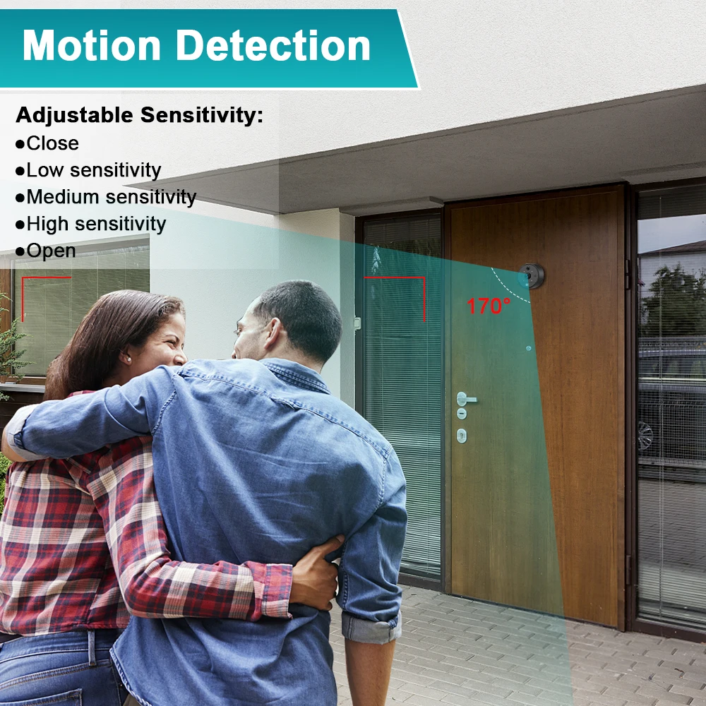 WSDCAM Tuya Video Peephole Doorbell WIFI Camera Motion Detection Security Intercom 720P HD Night Vision Smart Peephole Camera enlarge
