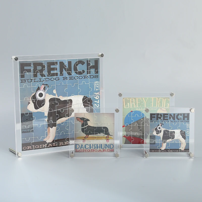 

Transparent acrylic creative puzzle DIY photo customized cartoon couple gift cartoon portrait decoration puzzle box