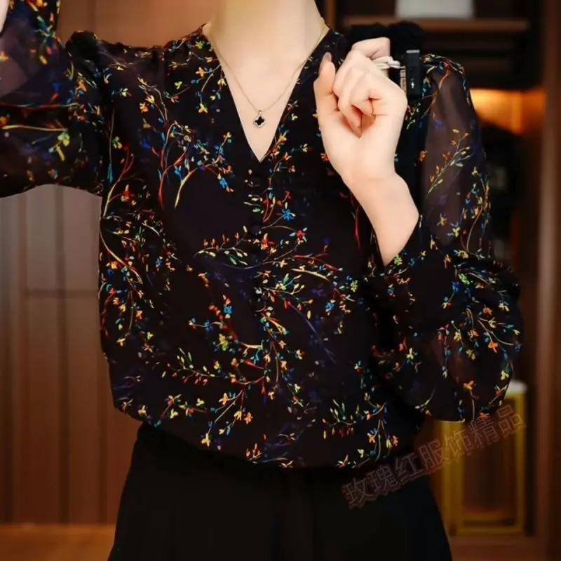 Женская рубашка с V-образным вырезом в западном стиле