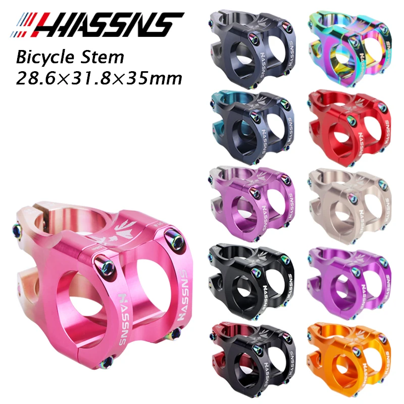 HASSNS-MTB Power Stem, Road Bike, Mountain Bicycle Bridge, Short Power, 35mm Rod, Tabela guiador, Haste ajustável, Riser 31 8 Ciclismo