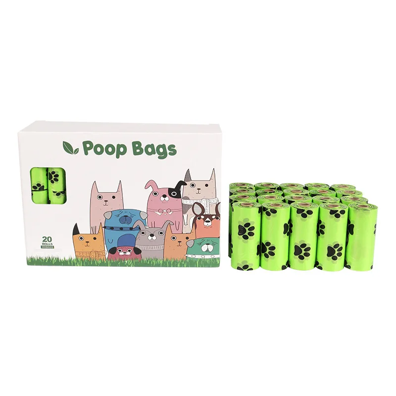 

20pc EPI Biodegradable Pet Garbage Bag Dog Poop Bags Dog Poop Bag Dispenser Dog Cleaning Supplies Dog Products for Dogs