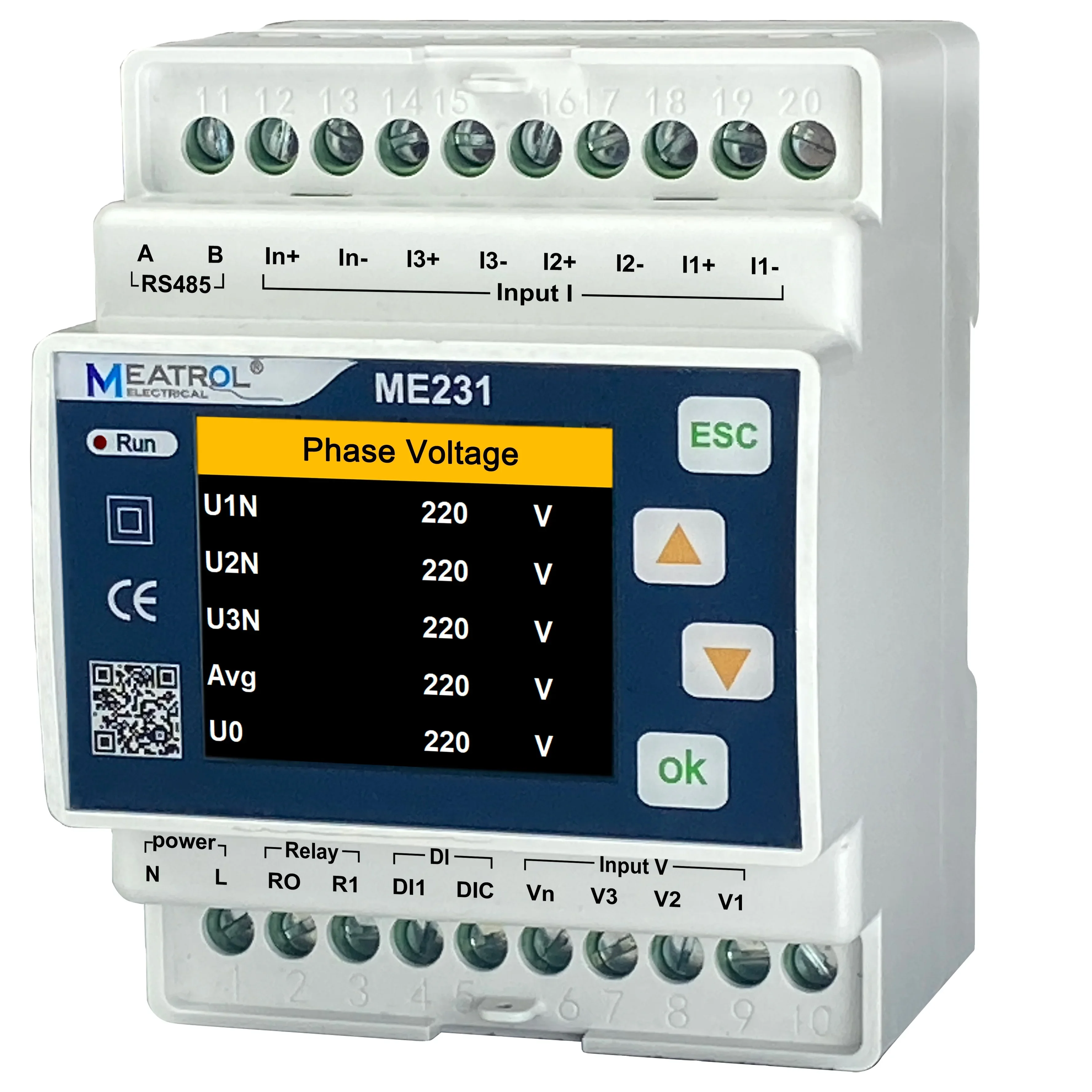 MEATROL Электрические измерительные приборы ME231 Измеритель мощности трехфазный