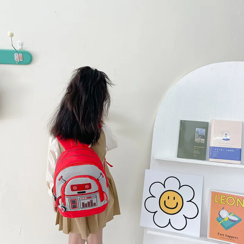 Cartoon Robot Children's Schoolbag Kindergarten Middle and Small Classes Baby Backpack 2-5 Years Old Backpack for Boys and Girls
