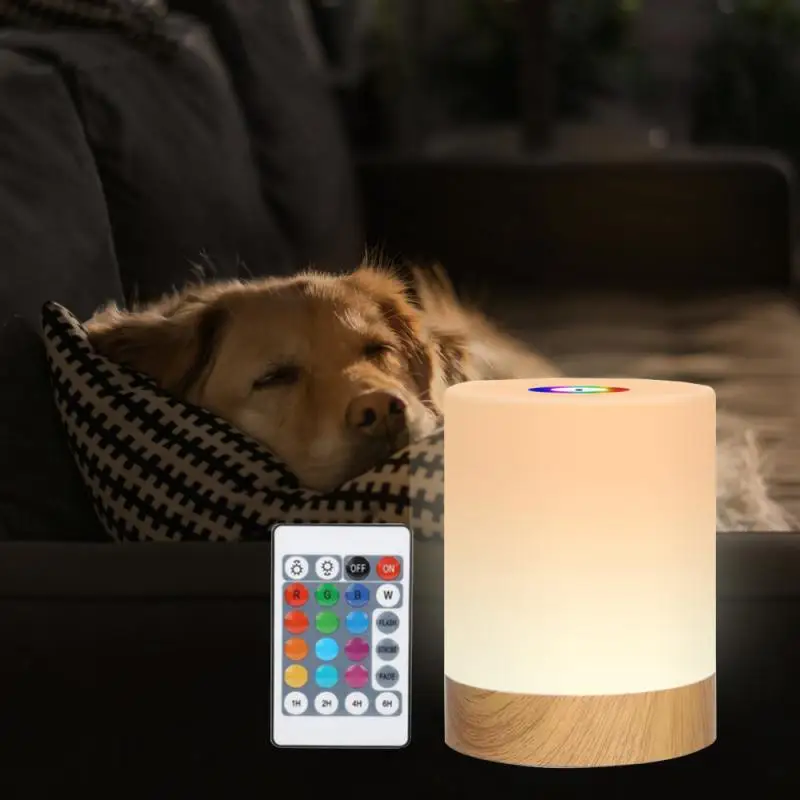 

Remote Control Night Light Rechargeable TouchBedroom Lamp Dimmable Table Lamp Smart Bedside Lamp RGB Color Decoration Light