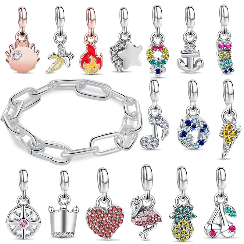 925 Sterling Silver ME Series Charms Mini Dangle Fit Original Pandora Smart Jewelry Bracelet For Women Making DIY Festival Gifts