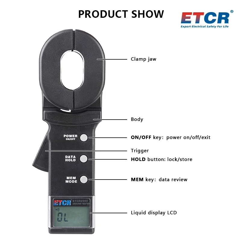 ETCR2000 ETCR2000A ETCR2000C Бесконтактный измерительный прибор Диапазон измерения