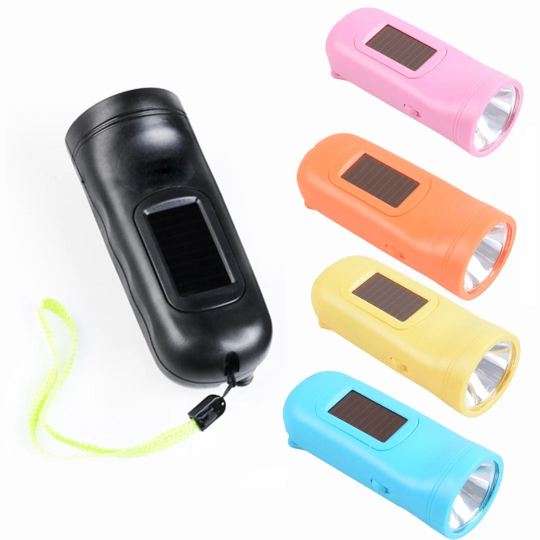 

Solar Hand Crank Flashlight 3W LED Beads Torch Lamp Waterproof Camping Lamp Built-in Lithium Battery For Outdoor Emergency Light