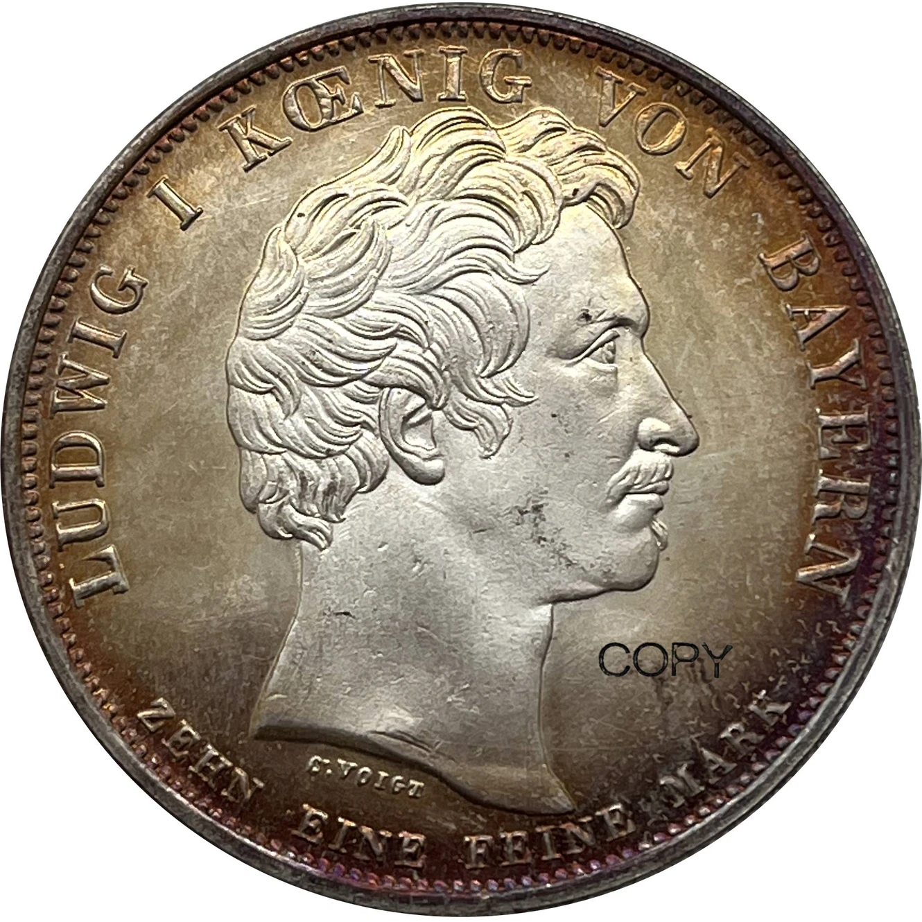 Баварийское немецкое государство 1828 г. 1 оргмент герметик Луис и Посеребренная