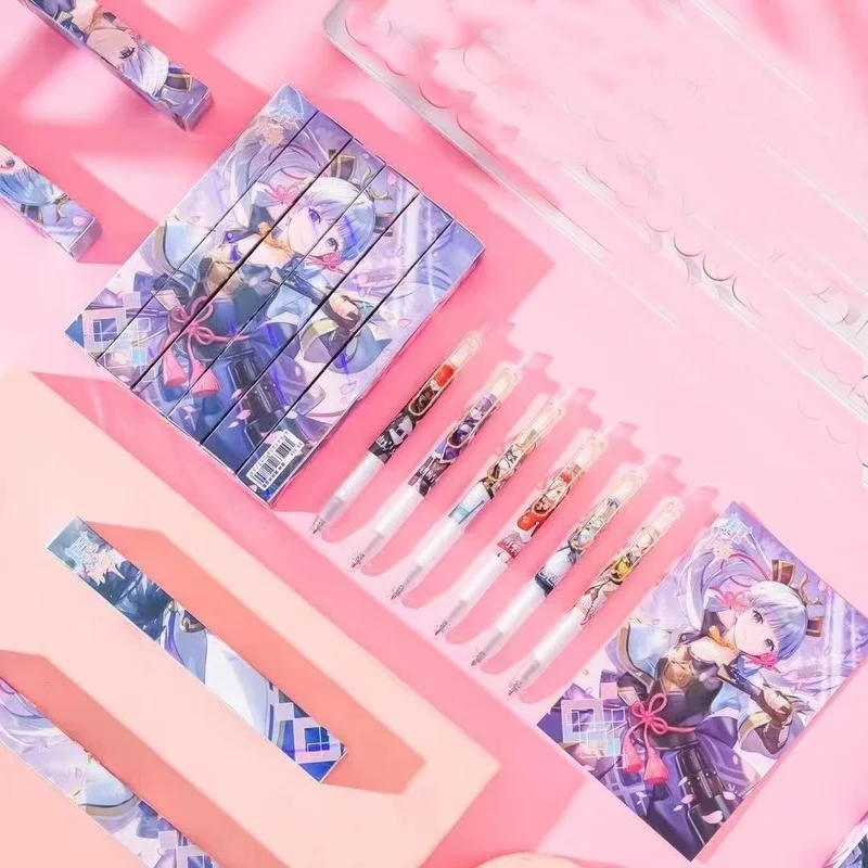 

24 Pc/Box Anime Genshin Impact Pen Toy Random Gel Pen 0.5mm Study Stationery Toys Gift