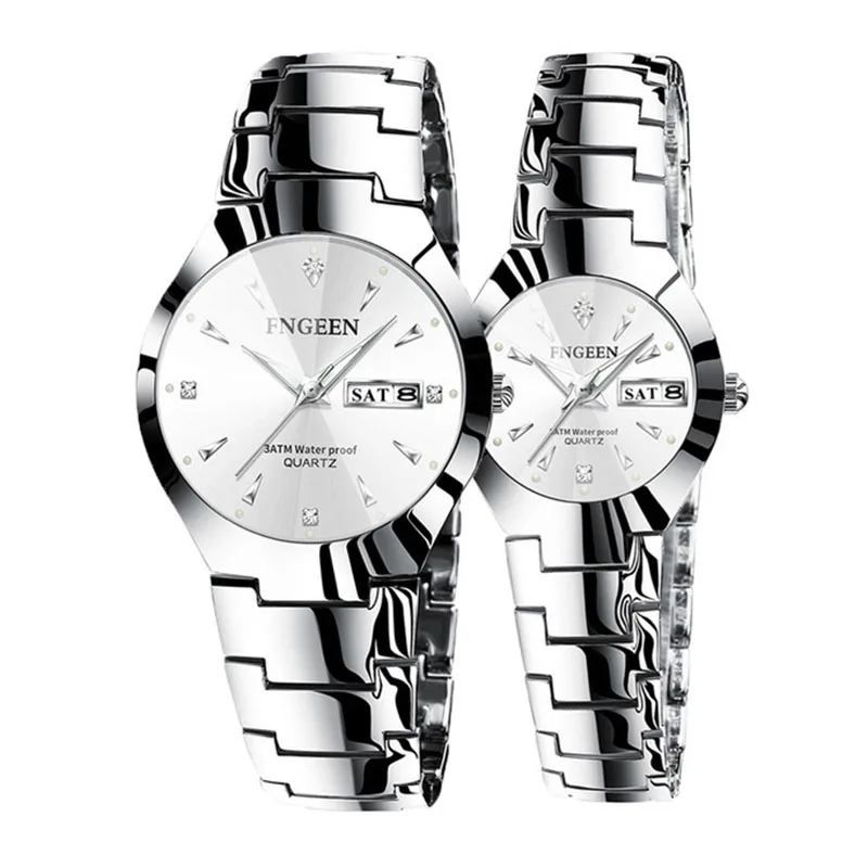 Brand Couple Watches for Lovers Quartz Wristwatch Fashion Business Men Watch for Women Watches Tungsten Steelrelógio masculino