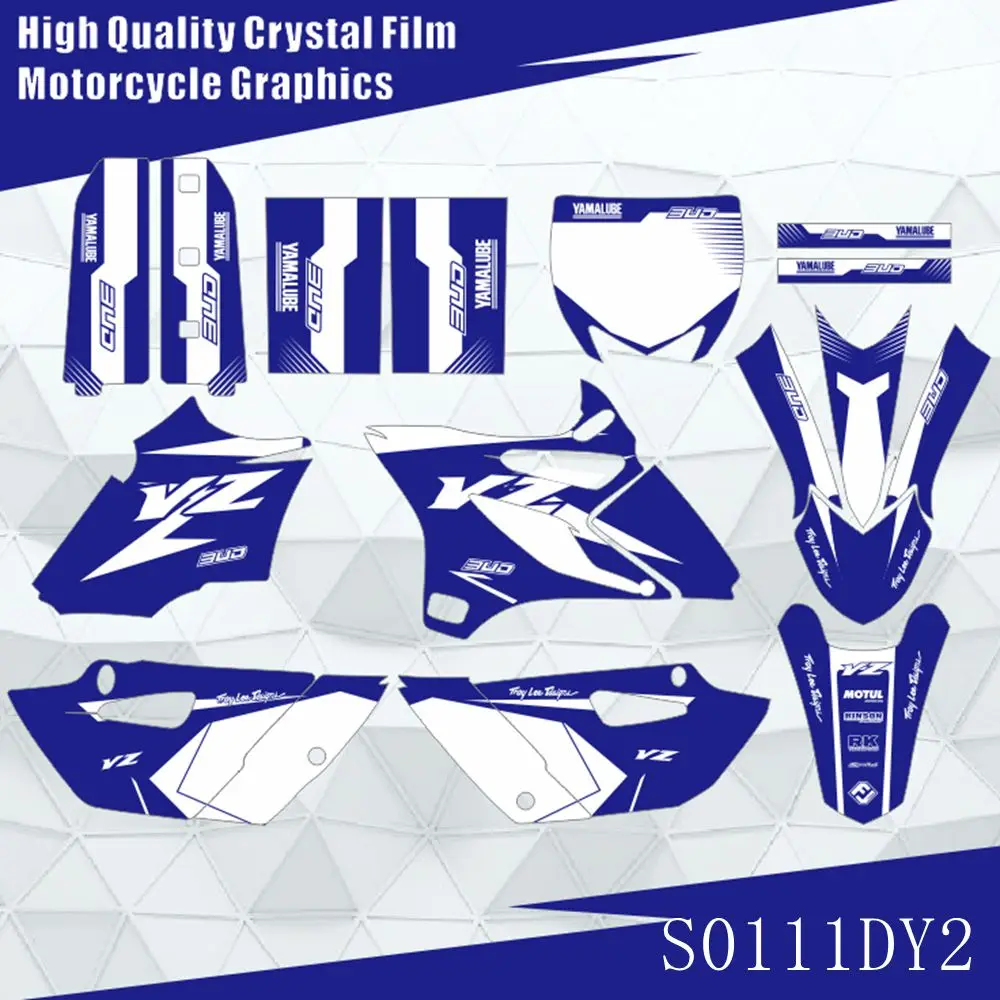 

For YAMAHA YZ85 YZ 85 2015 2016 2017 2018 2019 2020 2021 Graphics Decals Stickers Motorcycle Background Custom Number Name