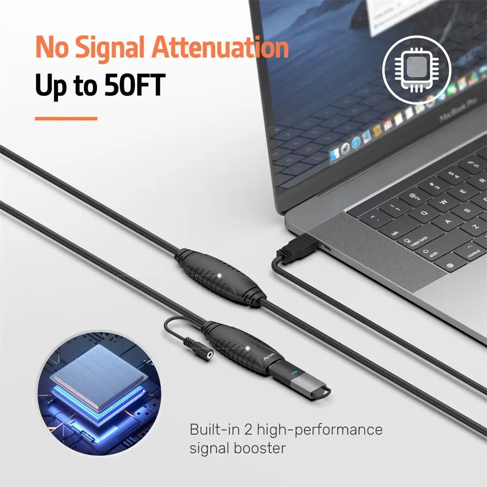 USB-удлинитель ALXUM длиной 15 м/50 футов кабель USB 3 0 активный для смарт-ноутбуков ПК ТВ