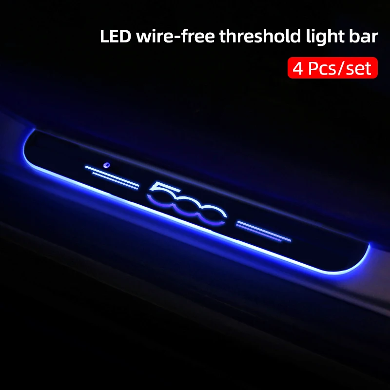 

Threshold protection strip For Fiat 500 500x 500l 500c Topolino Car Welcome Threshold LED Car Door Atmosphere Light Accessories