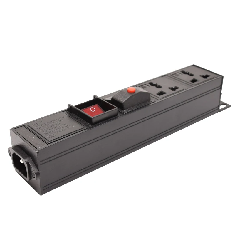 

NEW overload protection PDU Power strip With switch control With 2 Ways Universal Outlet Sockets with Power LED Indicator C13