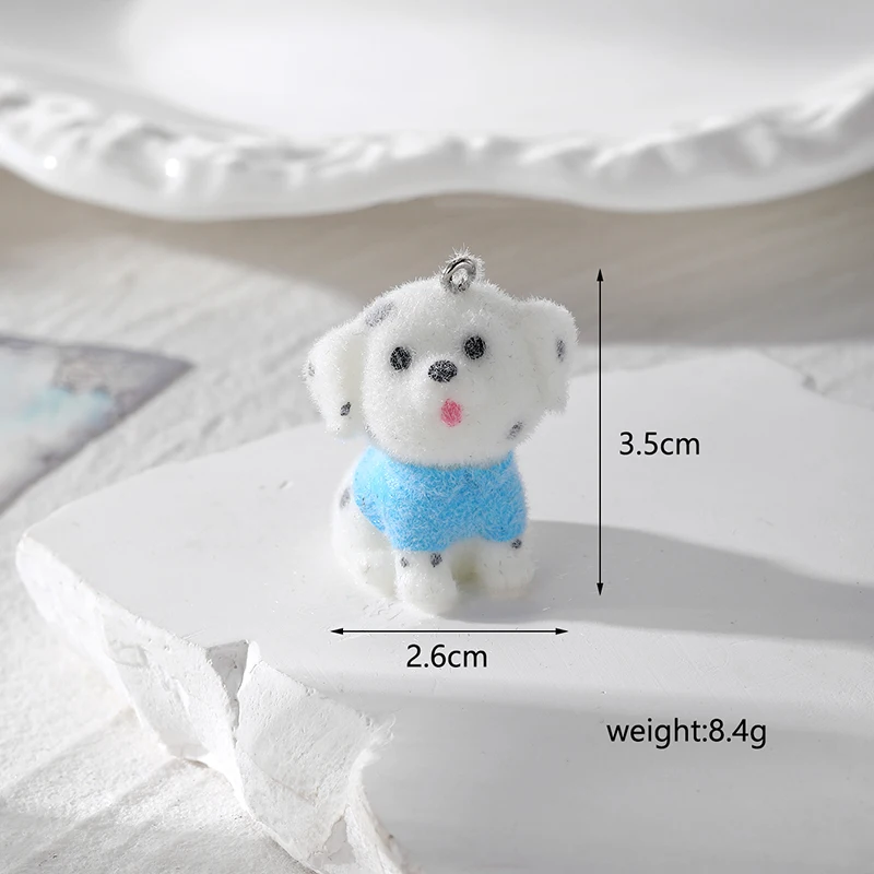 3D Подвески из флока в виде щенка собаки кавайная такса искусственная Подвеска