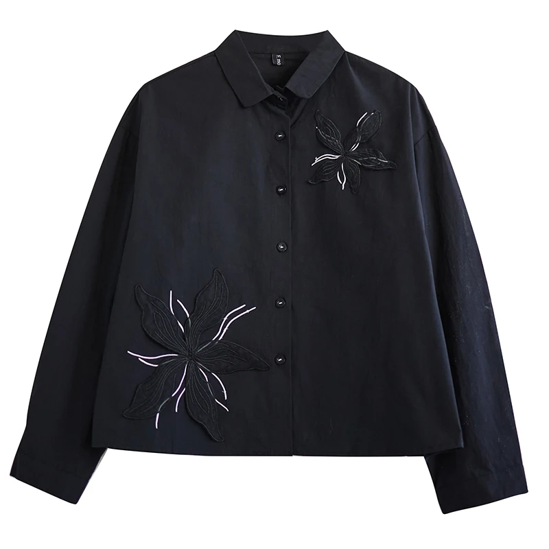 Женская рубашка с длинным рукавом NYFS однобортная блузка в стиле пэчворк цветами