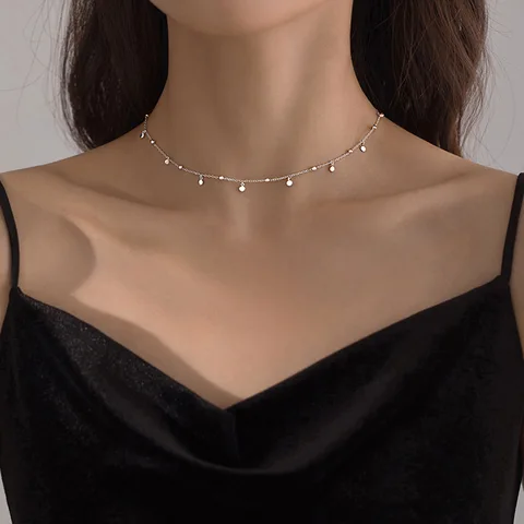 Женское ожерелье из серебра 925 пробы с подвеской-кисточкой