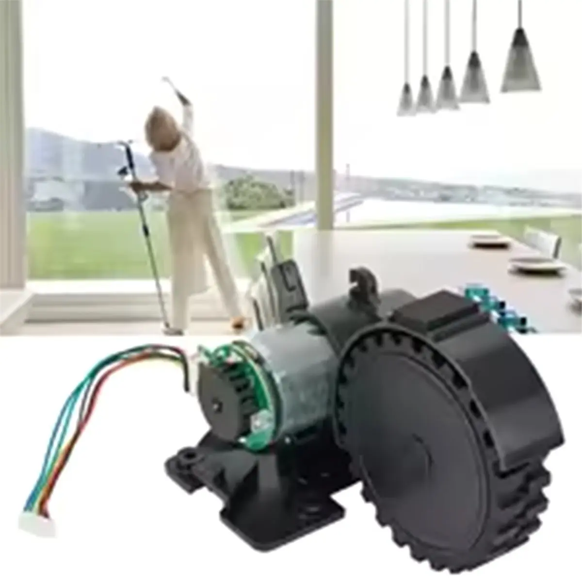 Фото (A43I) Правое и левое колесо с мотором для робота-пылесоса Lefant M210 M210S M210B M213 OKP K2-K5 L1, запасные части, правое №2