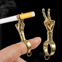 new brass biye hand ring cigarette holder hip hop lazy multifunctional smoking pipe cigar rack smoke smoking accessories