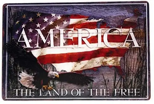 

America The Land of The Free Tin Sign, Don Tread On Me Sign, Firefigher Sign, Home Décor, Man Cave