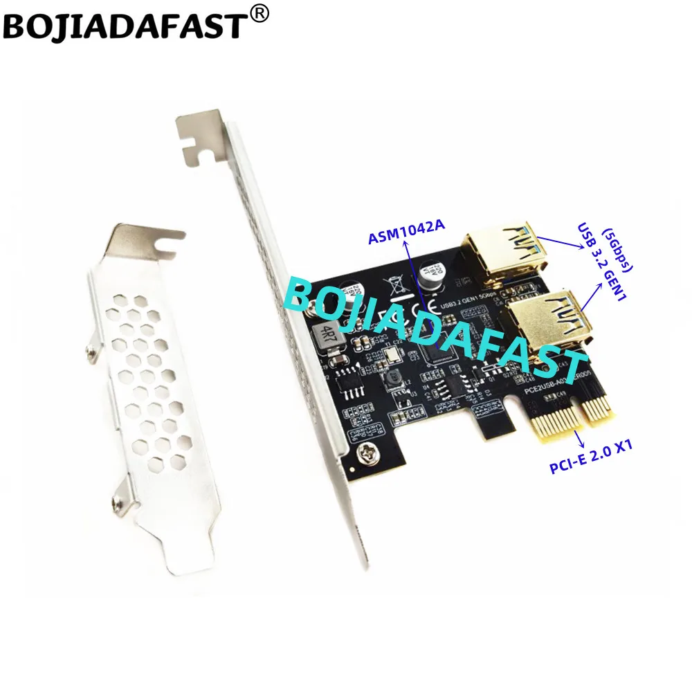 

2 USB 3,0 PCI Express PCI-E 2,0 1X PCIe X1 адаптер расширения, карта 5 Гбит/с ASM1042A для настольной материнской платы