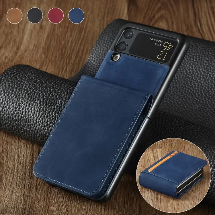 Z Flip 3 Case for Samsung Galaxy Z Flip 3 Leather Flip Cover on For Samsung Z Flip3 SM-F711B Case Phone Protective Funda Capa