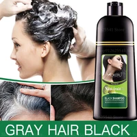 500ml organic natural black hair color dye shampoo for cover gray white hair fast hair dye only 5 minutes reduce gray hair scalp