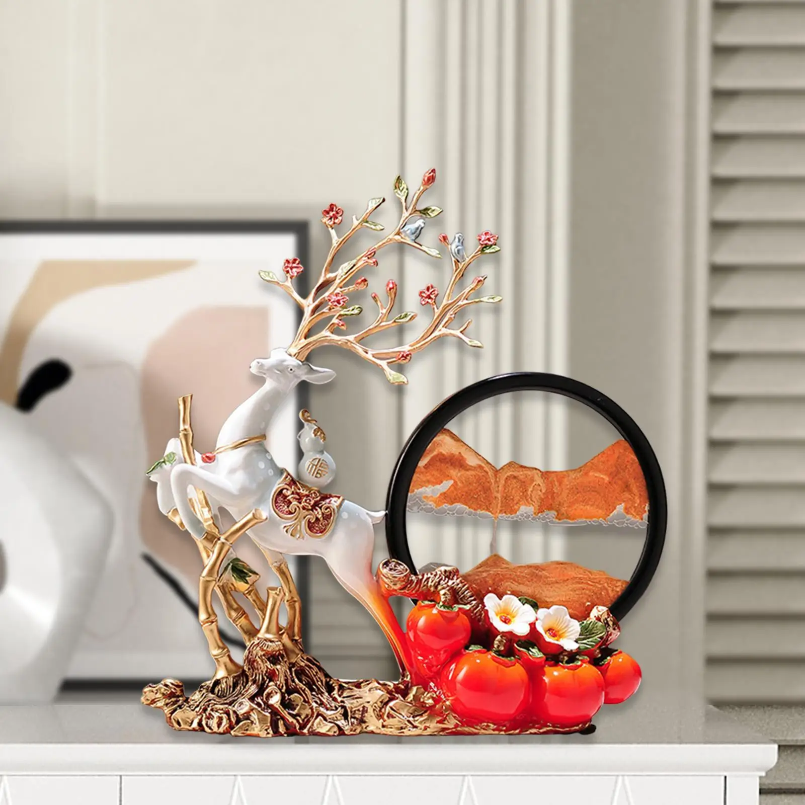 ПОДВИЖНЫЙ ПЕСОК Искусство Рисунок Декор олень скульптура Смола домашний декор