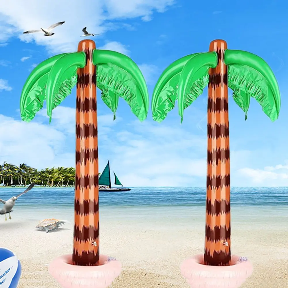 

2Pcs 90CM New Hawaiian Photo Props Backdrop Tropical Palm Tree Inflatable Toys Beach Party Decor Coconut Trees