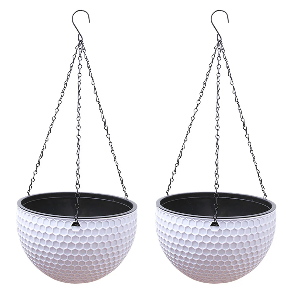

2 Pcs Flowerpot Chlorophytum Garden Flowers Balcony Scindapsus Aureus White Plastic