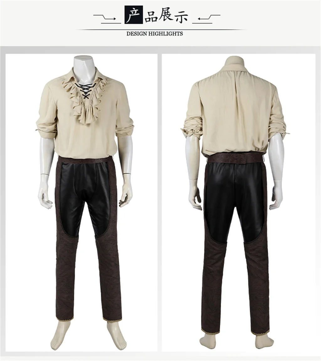 Костюм для косплея Gate 3 Astarion Fantasia полный комплект из рубашки и брюк в