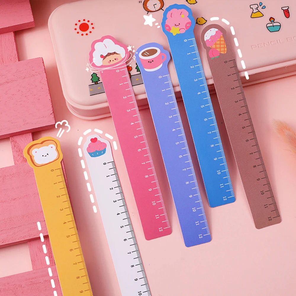 

2Packs 5Pcs/Pack Cartoon Pet Ruler Bookmark Student Painting Scale Stationery Bendable Drafting Rules School Kawaii Supplies