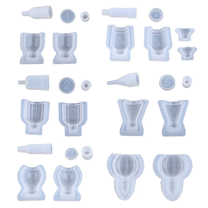 

Perfume Bottle and Stopper Silicone Resin Molds Set Epoxy Resin Casting Molds
