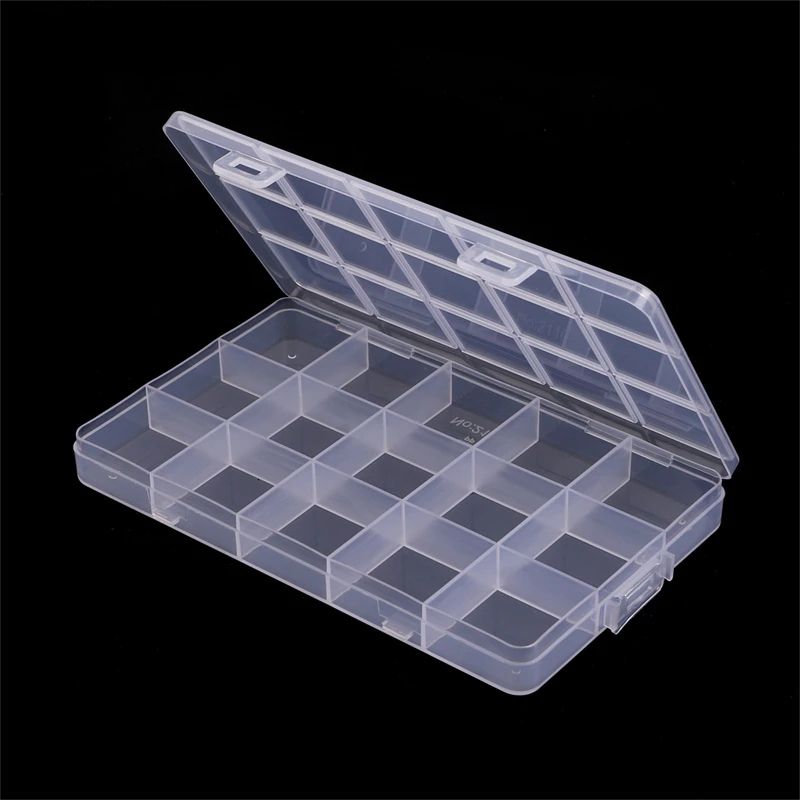 

15 Grid Creative Storage Box With dividers Valuables Jewellery Clear Plastic Box Organizer Storage Container