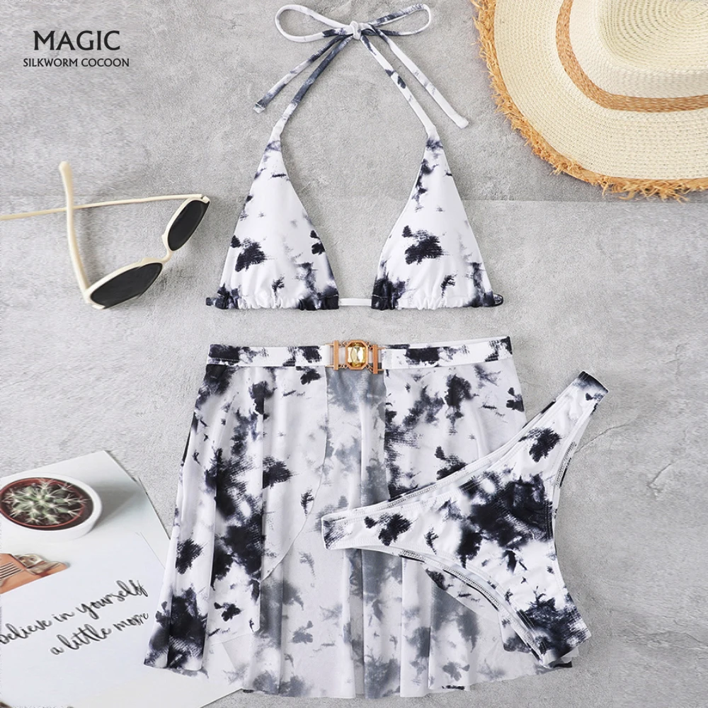 

Сексуальный женский купальник с эффектом пуш-ап, микро стринги, комплект бикини, женский купальный костюм из 3 предметов, женский купальник, ...