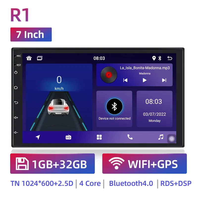 

Автомагнитола Ruancheng универсальная 7 дюймов, мультимедийная стерео-система на Android 10, с GPS, для Volkswagen, Nissan, Hyundai, Kia, Toyota, типоразмер 2 Din