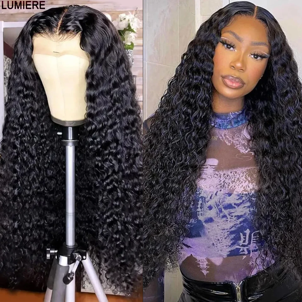 Lumiere натуральный бразильский 18-36 дюймов 100% Remy глубокая волна парик фронта шнурка